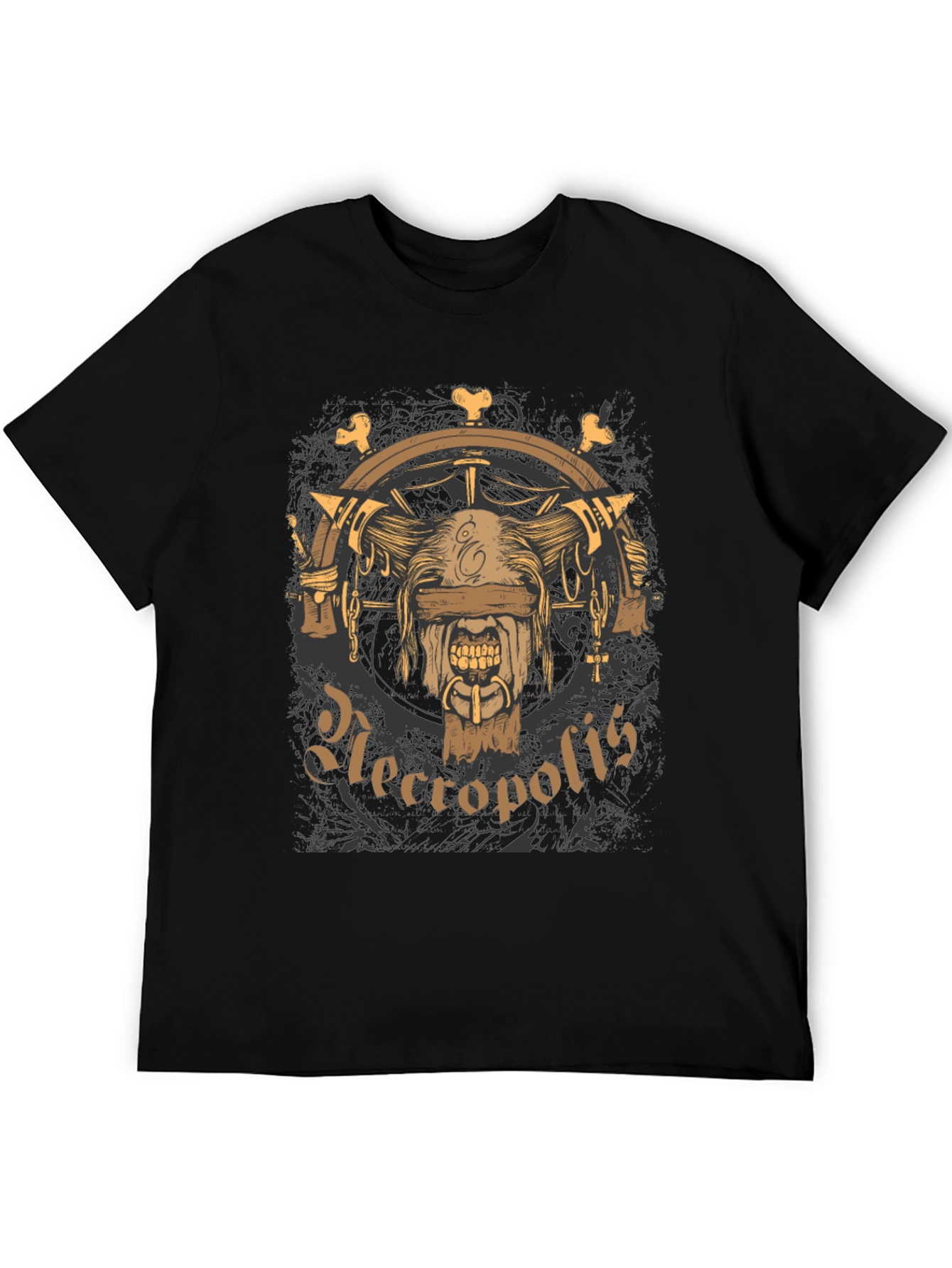 Necropolis Graphic Print Black T-Shirt