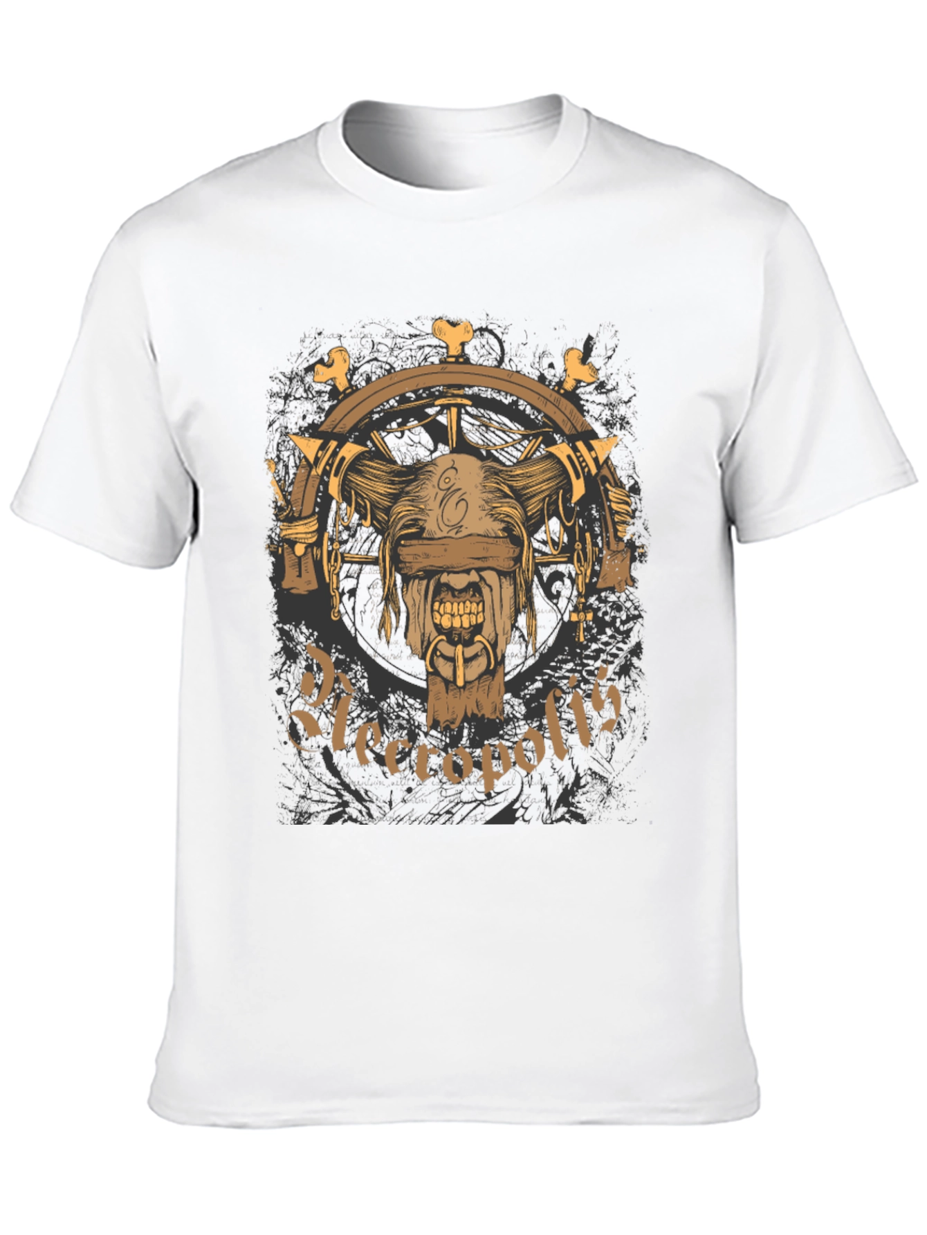Necropolis Graphic Print Black T-Shirt