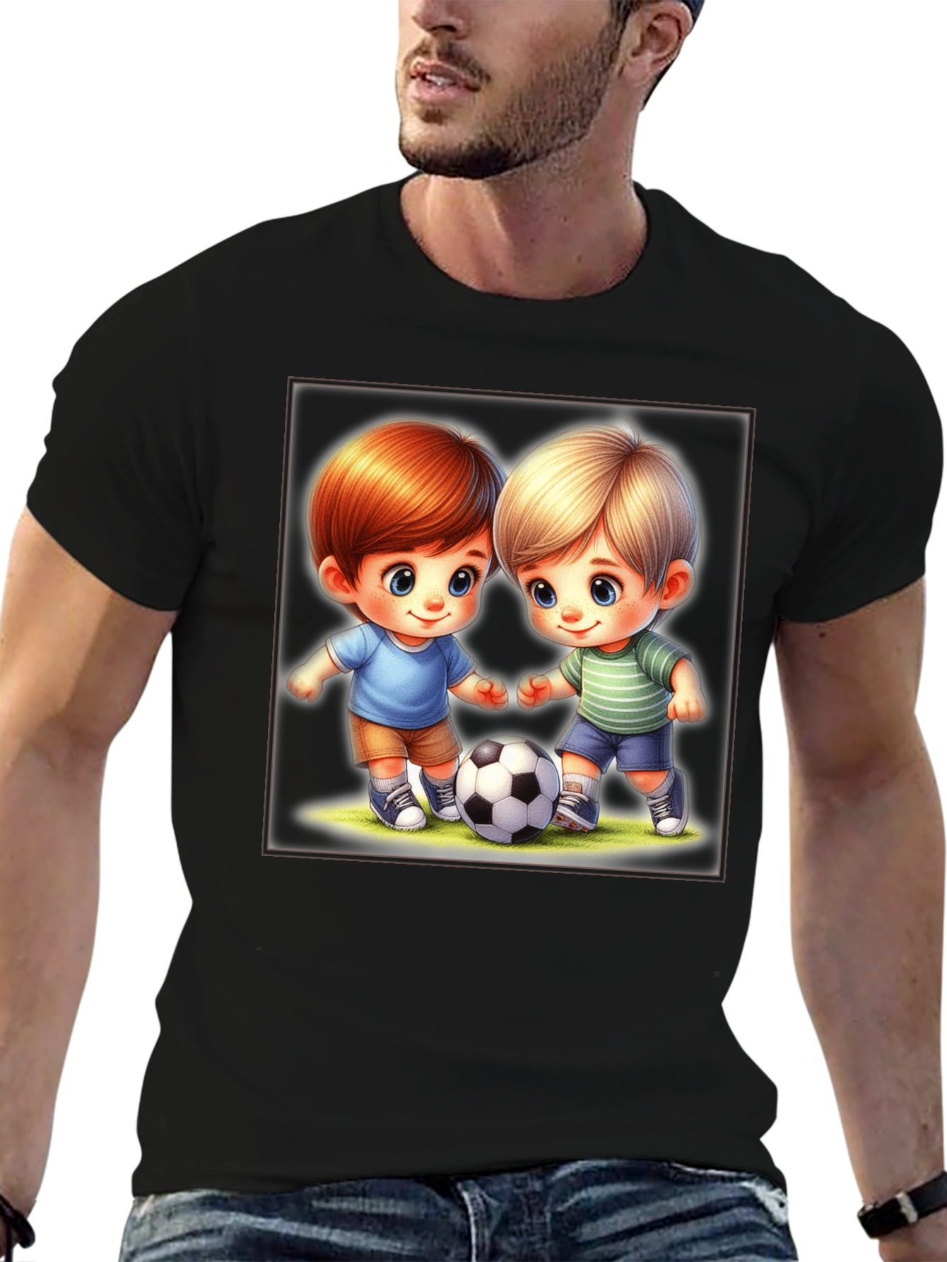 Cartoon Boys Soccer T-Shirt