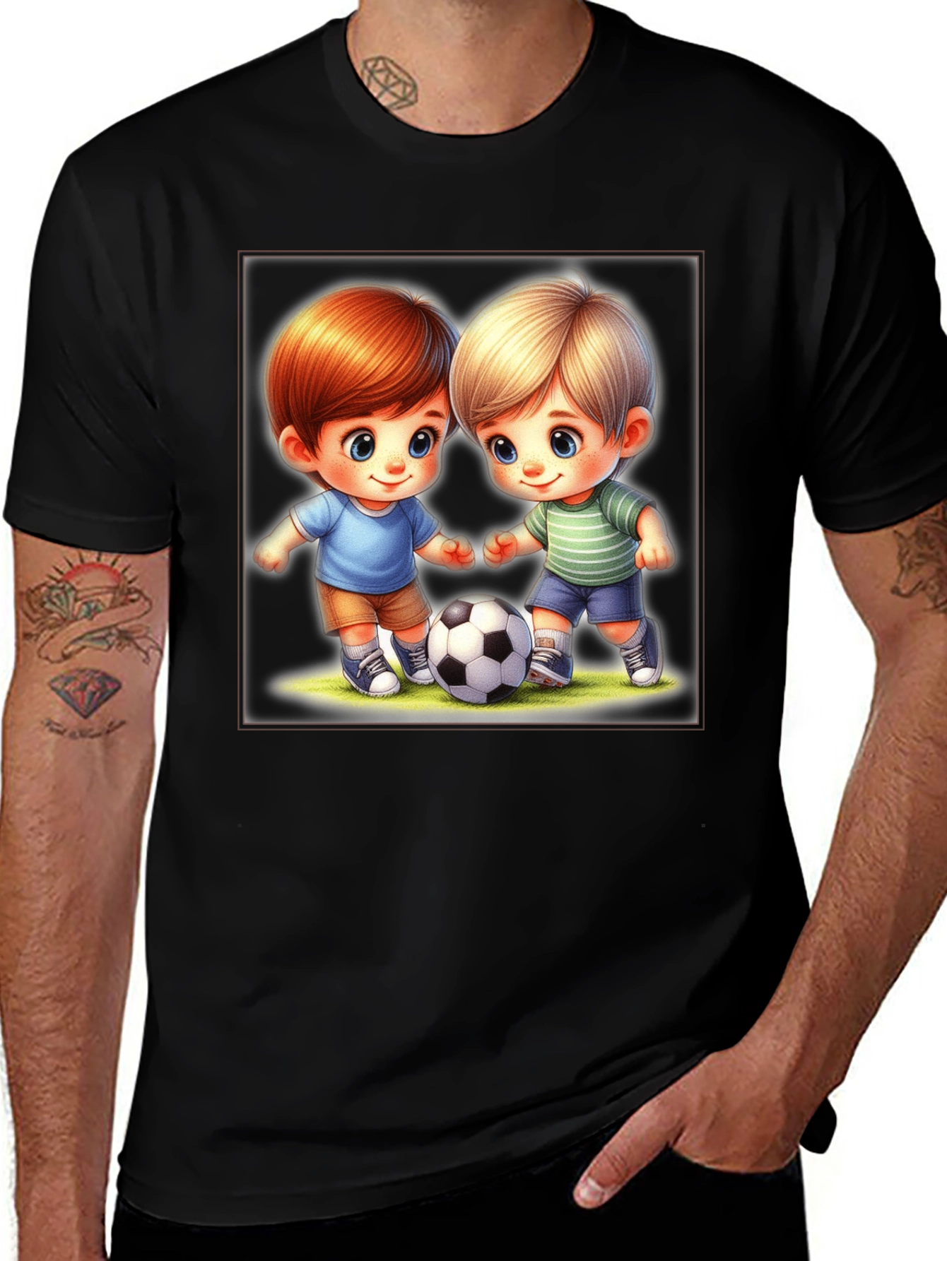 Cartoon Boys Soccer T-Shirt