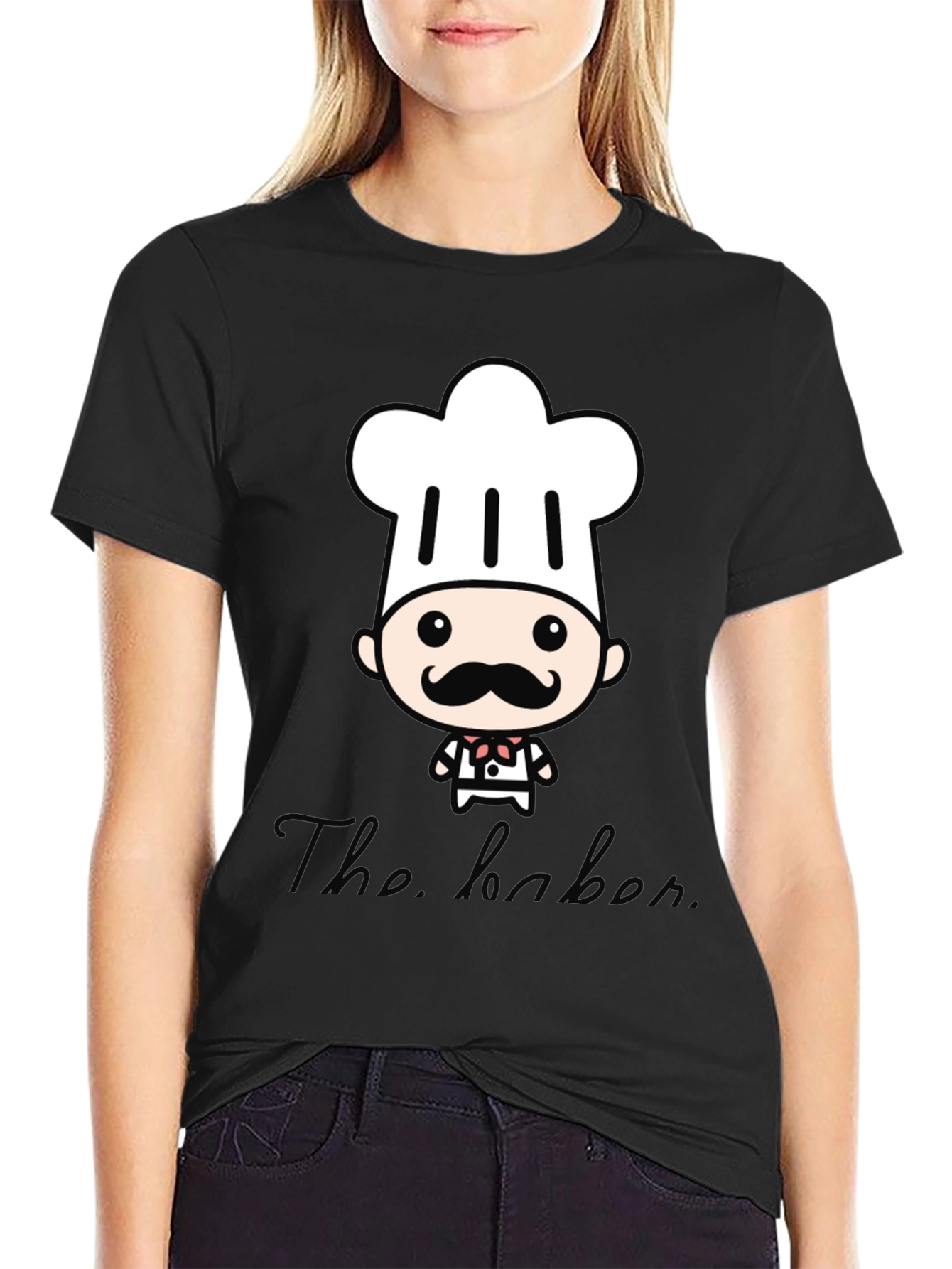 Chef Cartoon Black T-Shirt