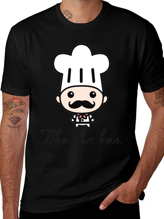 Chef Cartoon Black T-Shirt