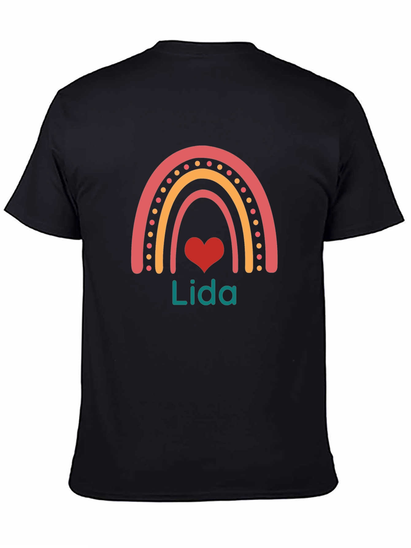 Lida Rainbow Heart Personalized T-Shirt