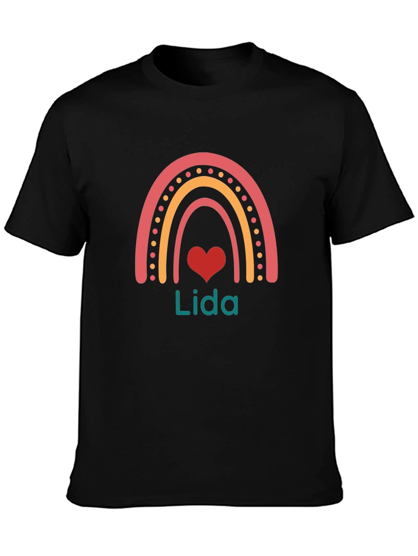Lida Rainbow Heart Personalized T-Shirt