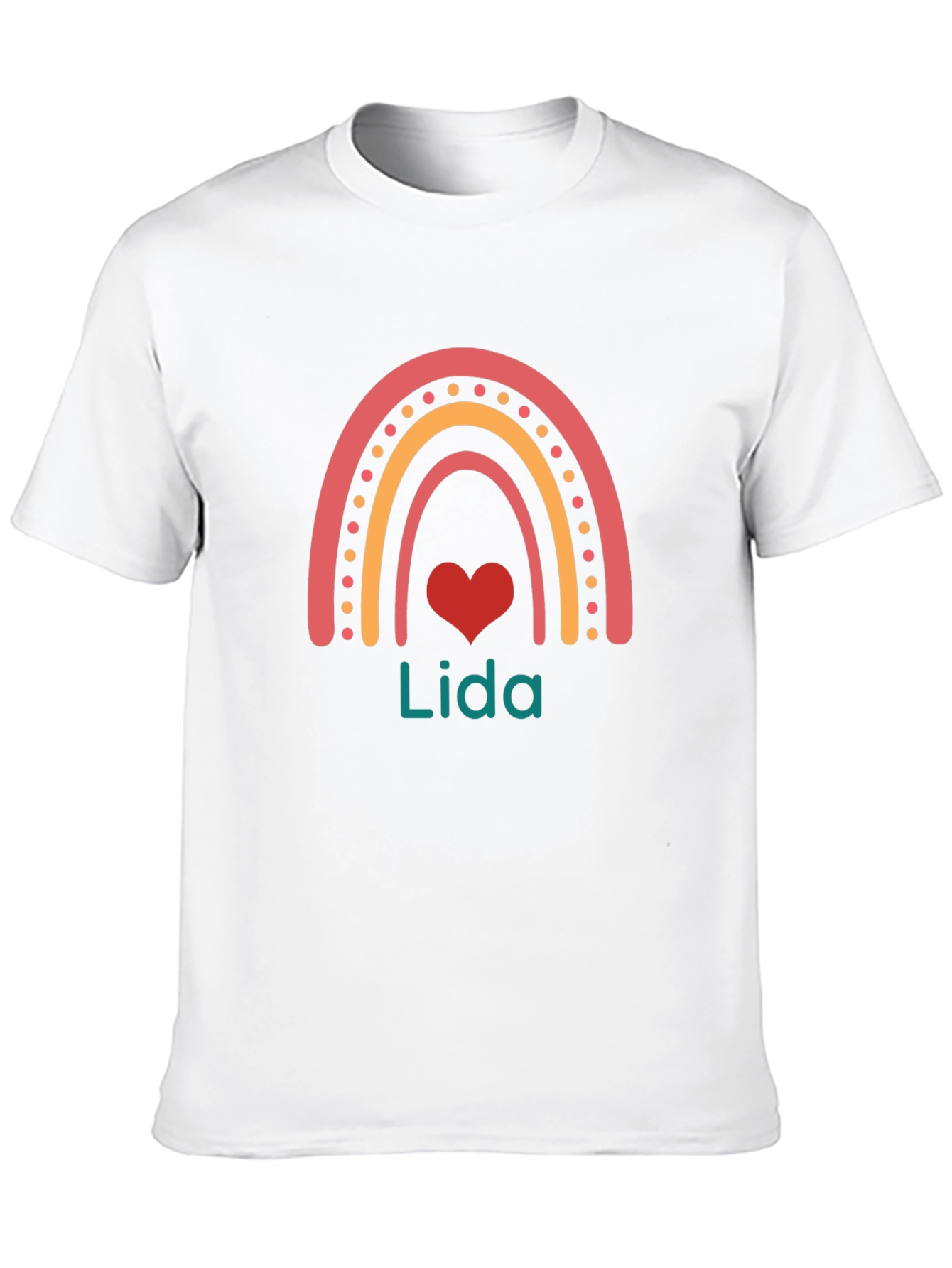 Lida Rainbow Heart Personalized T-Shirt