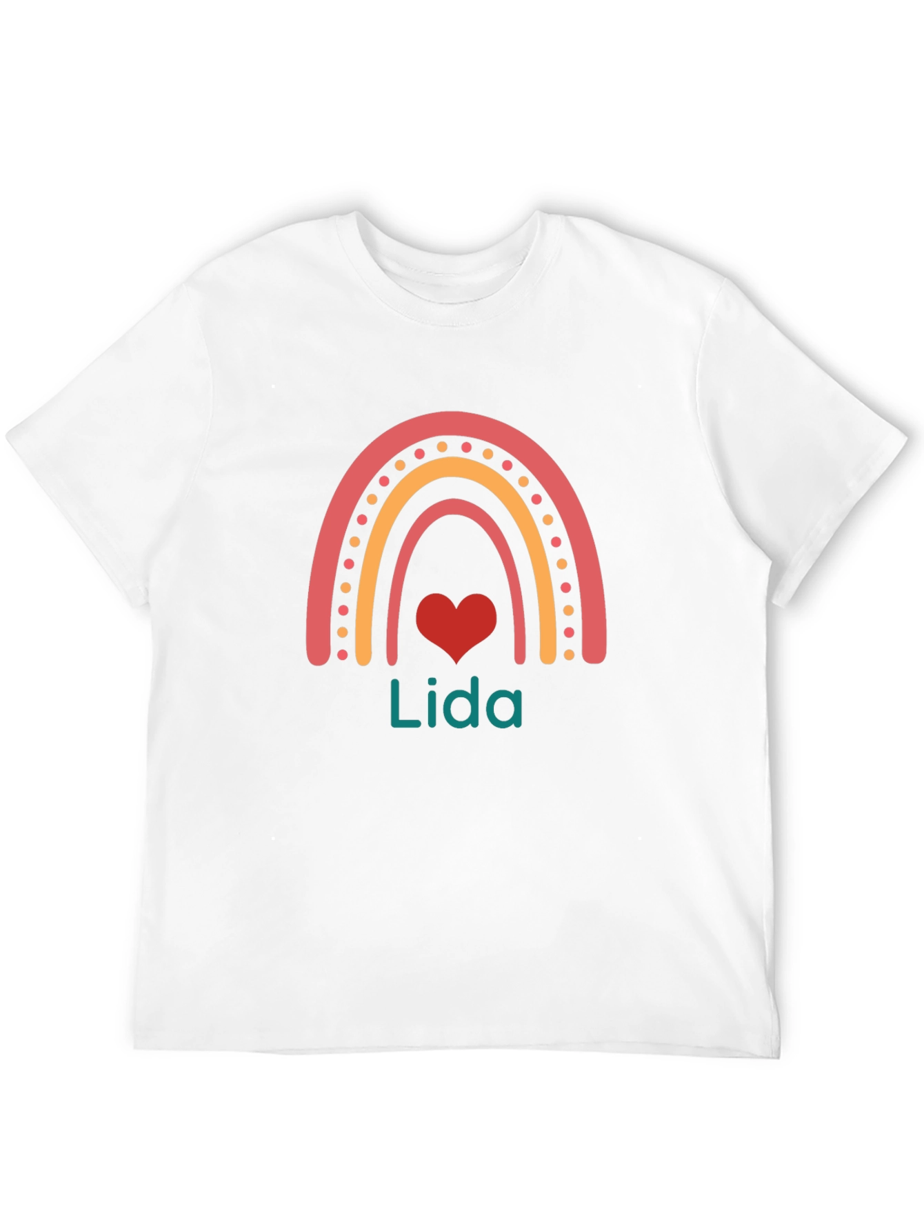 Lida Rainbow Heart Personalized T-Shirt