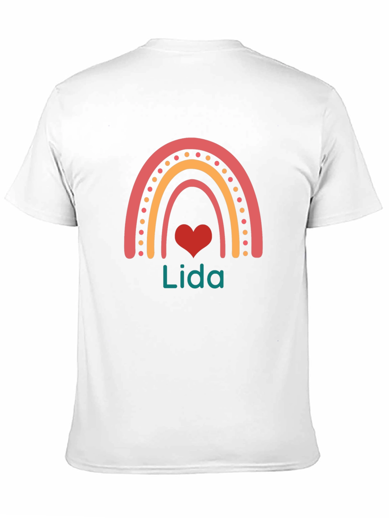 Lida Rainbow Heart Personalized T-Shirt