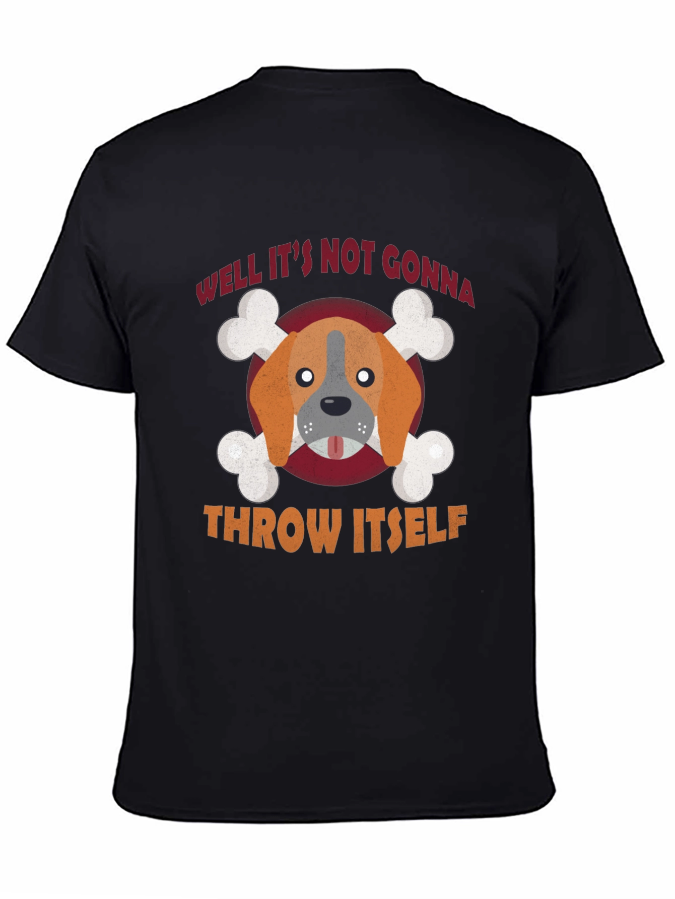Dog Bone Graphic T-Shirt Funny Slogan Tee