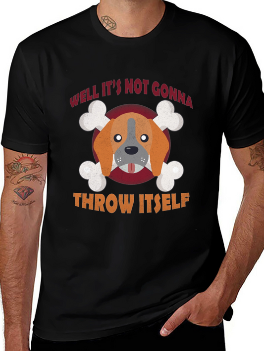 Dog Bone Graphic T-Shirt Funny Slogan Tee