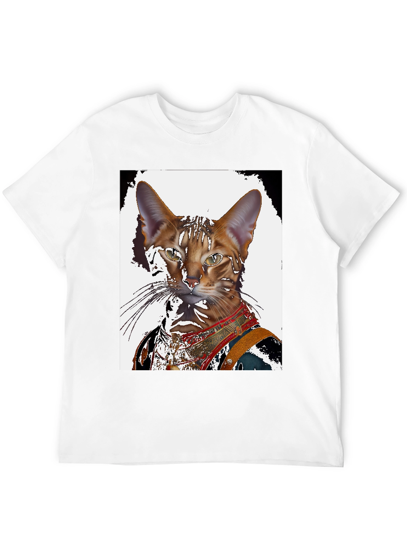 Royal Cat Portrait Black T-Shirt