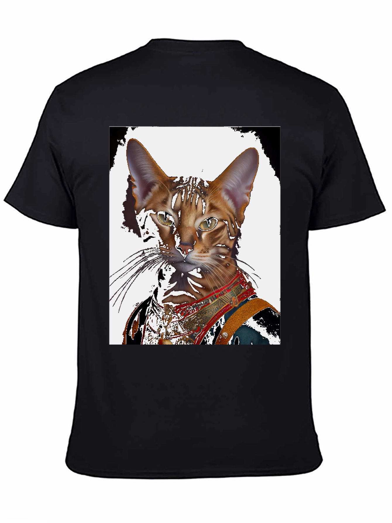 Royal Cat Portrait Black T-Shirt