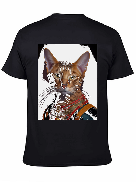 Royal Cat Portrait Black T-Shirt