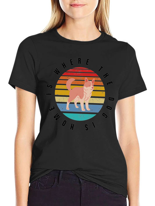 Retro Dog Graphic Tee - Home is Where the Dog Is