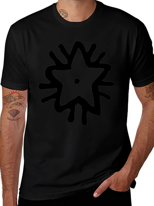 Abstract Star Graphic Tee - Mens Black T-Shirt
