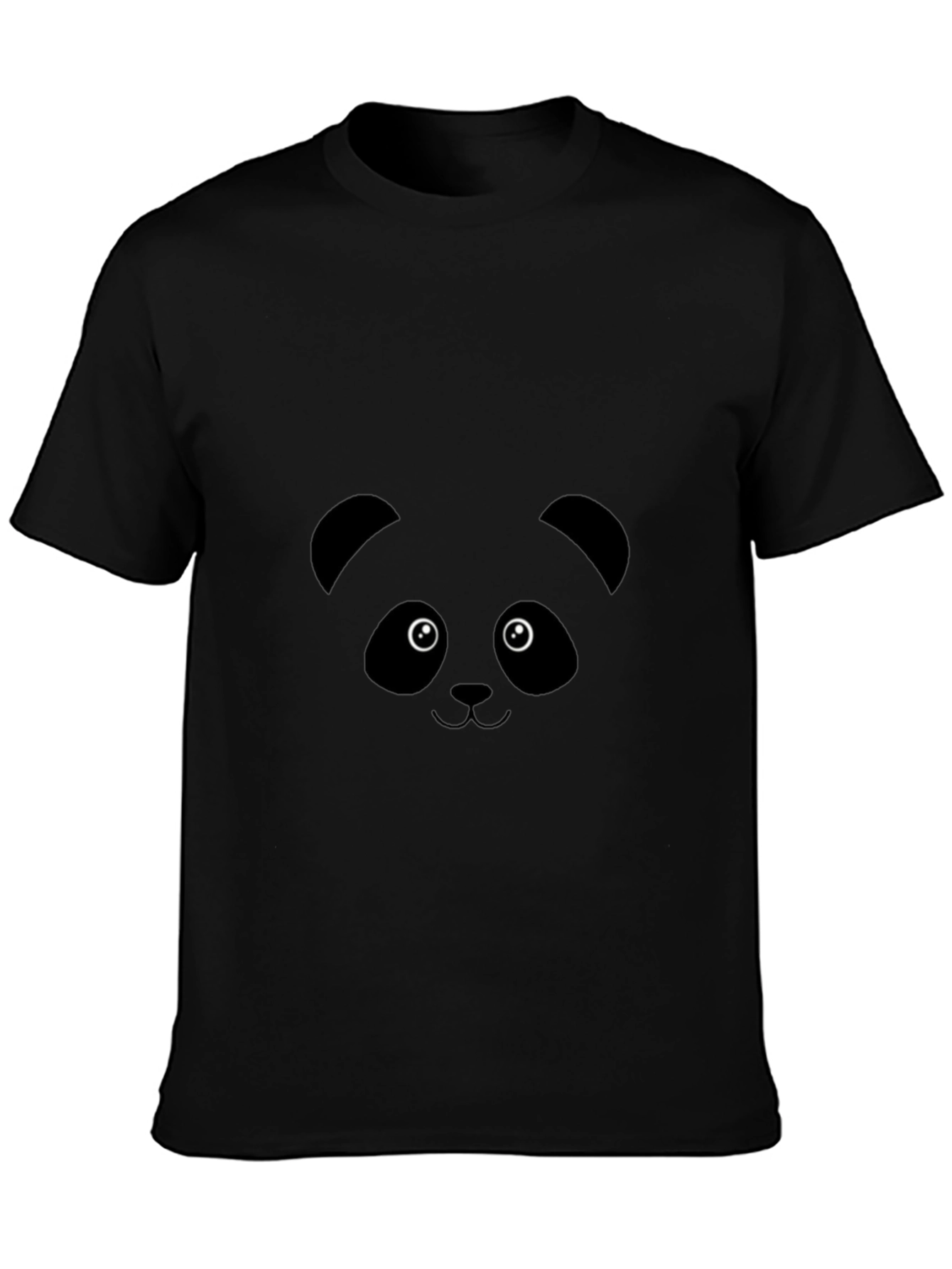Cute Panda Face Graphic Tee - Black Unisex T-Shirt