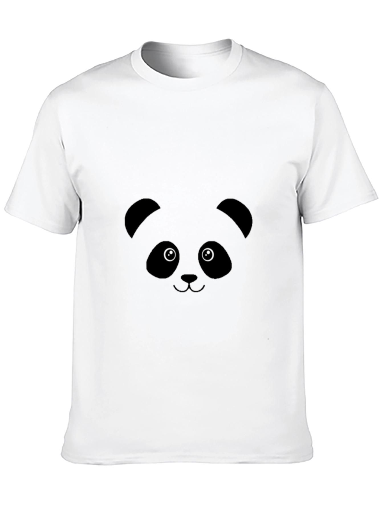 Cute Panda Face Graphic Tee - Black Unisex T-Shirt