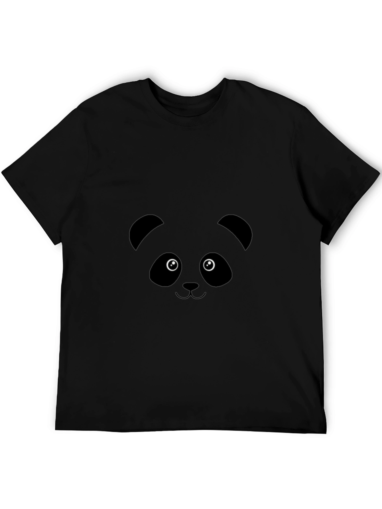 Cute Panda Face Graphic Tee - Black Unisex T-Shirt