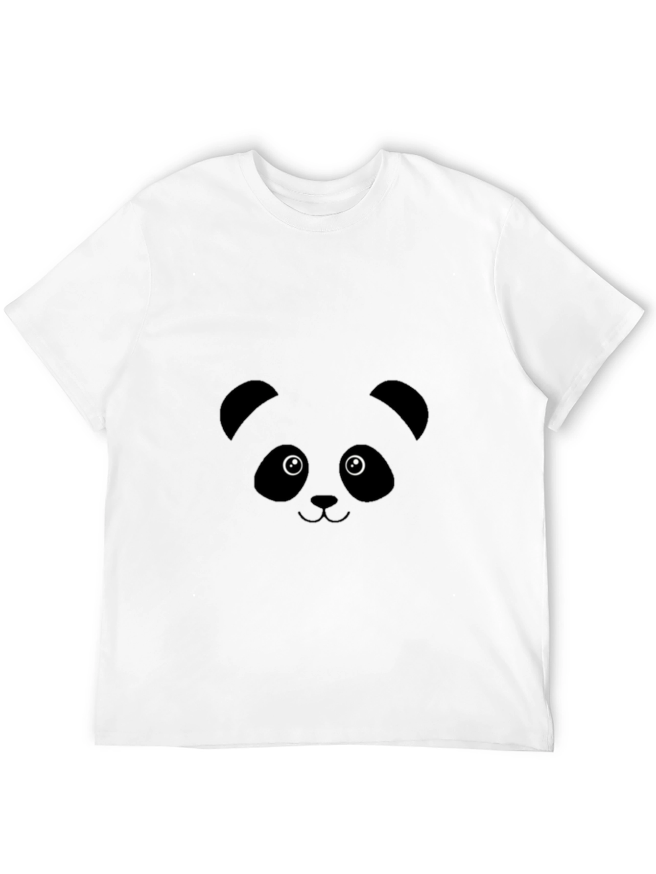 Cute Panda Face Graphic Tee - Black Unisex T-Shirt