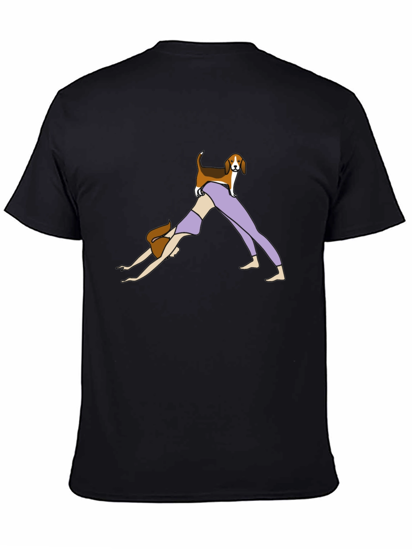 Yoga Dog Graphic Tee - Black Cotton Shirt