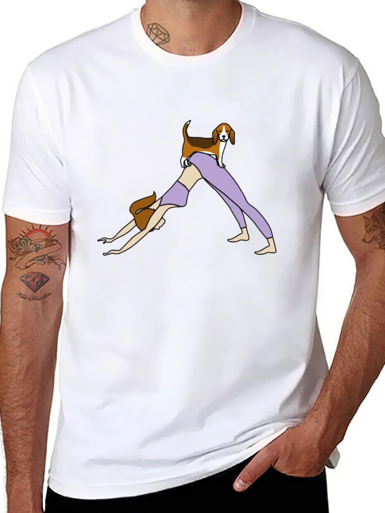 Yoga Dog Graphic Tee - Black Cotton Shirt