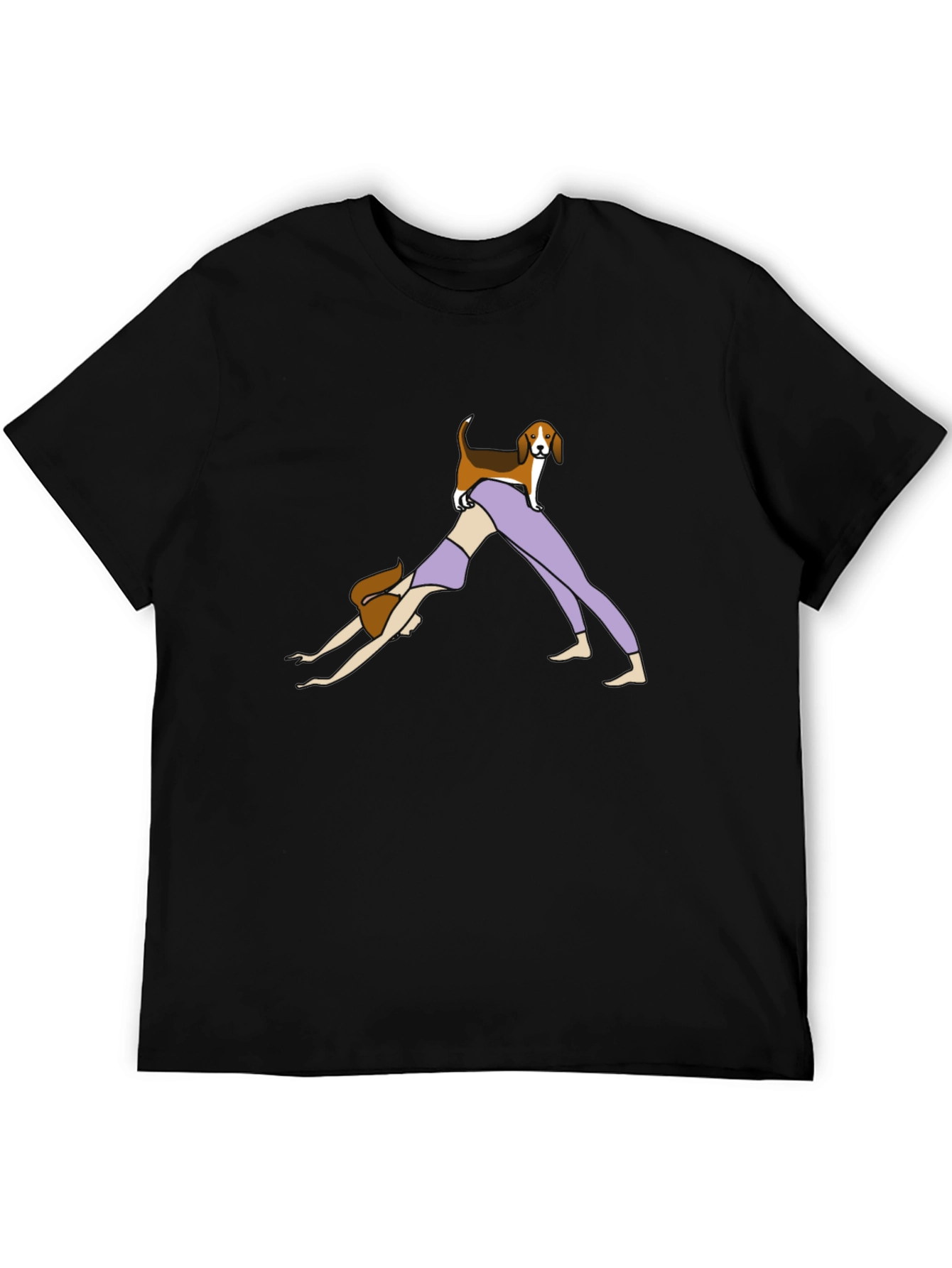 Yoga Dog Graphic Tee - Black Cotton Shirt