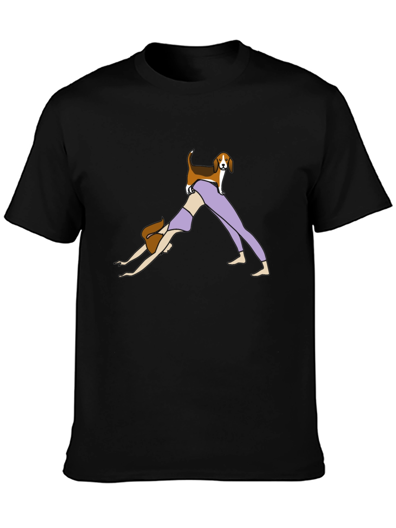Yoga Dog Graphic Tee - Black Cotton Shirt