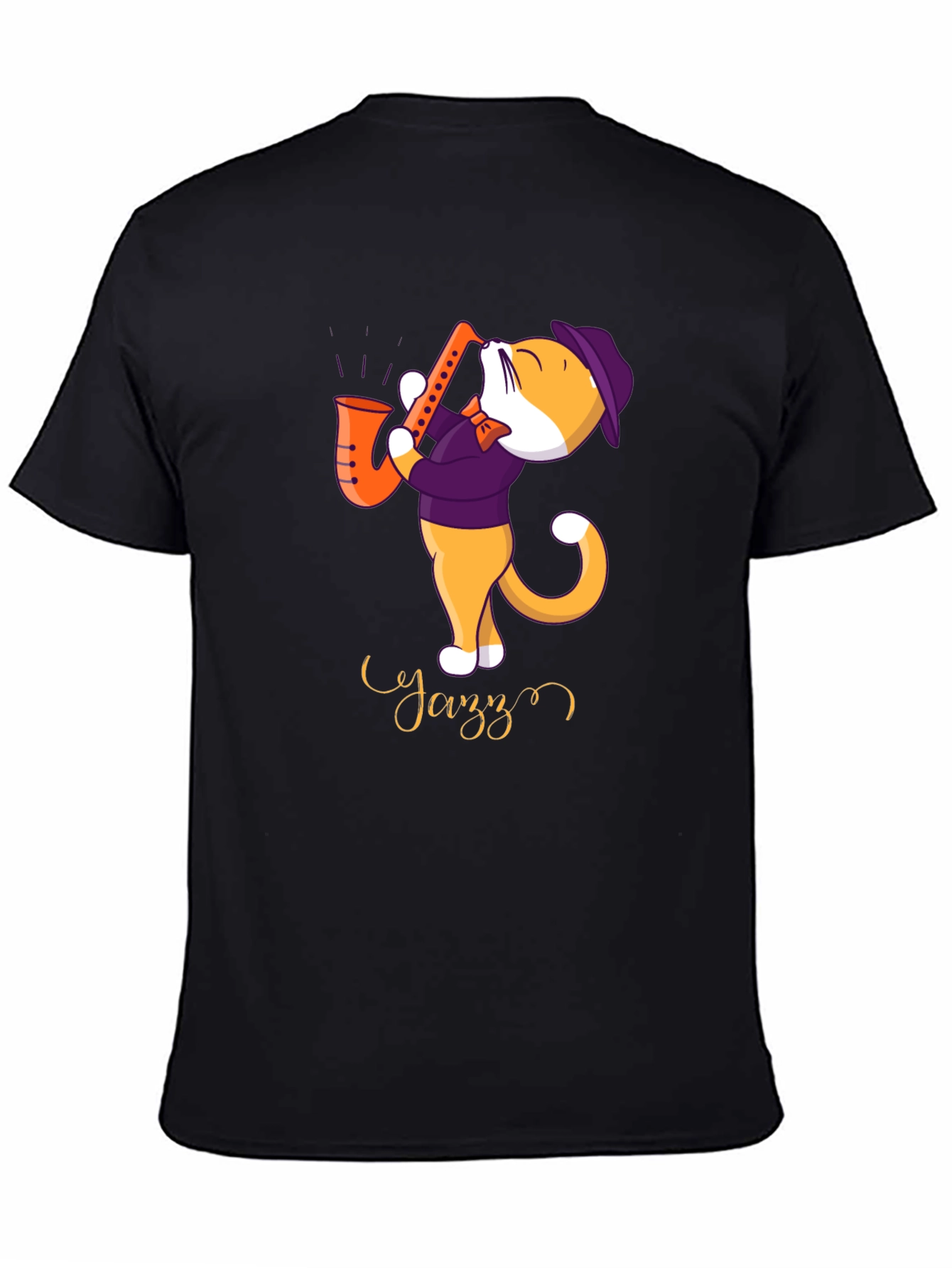 Jazz Cat T-Shirt - Cool Cat Playing Saxophone