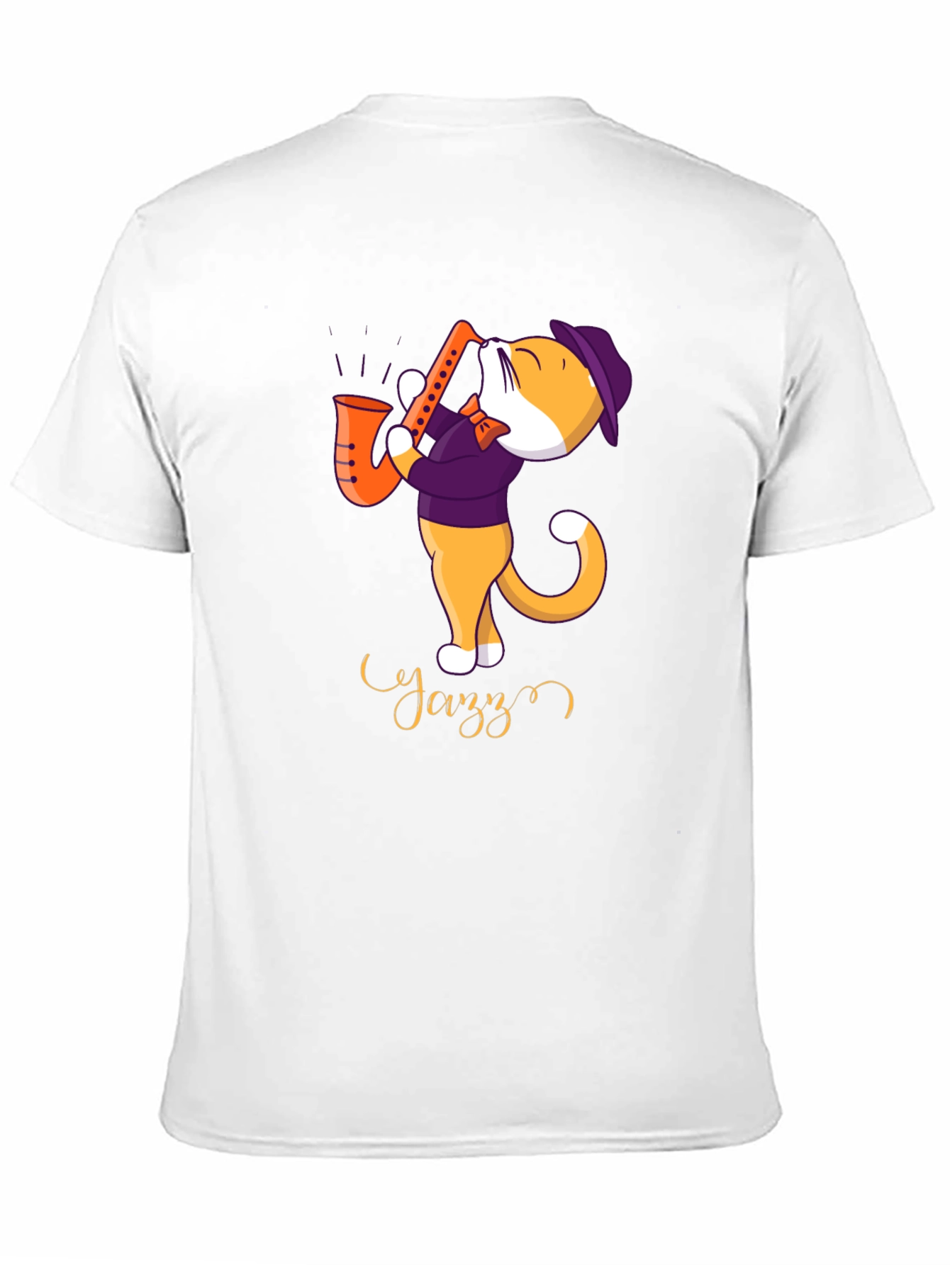 Jazz Cat T-Shirt - Cool Cat Playing Saxophone