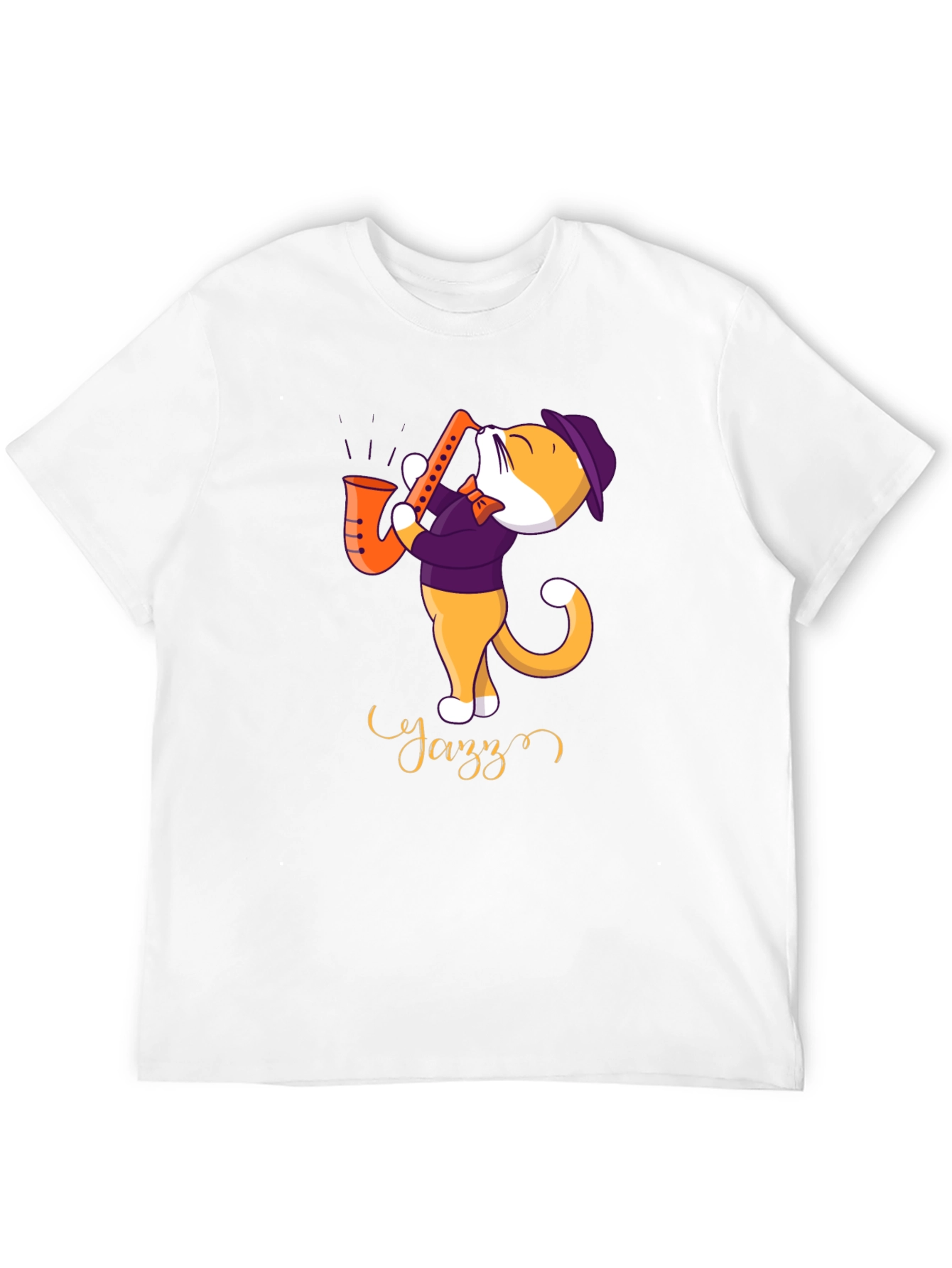 Jazz Cat T-Shirt - Cool Cat Playing Saxophone