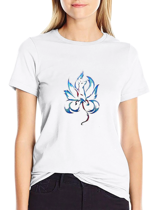 Nine-Tailed Fox Graphic Tee - Stylish Black T-Shirt