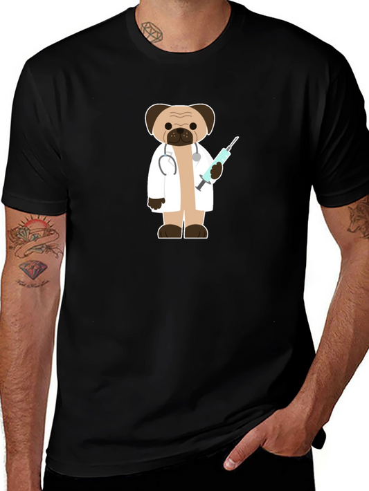 Pug Doctor Graphic T-Shirt - Cute and Funny Pet Tee