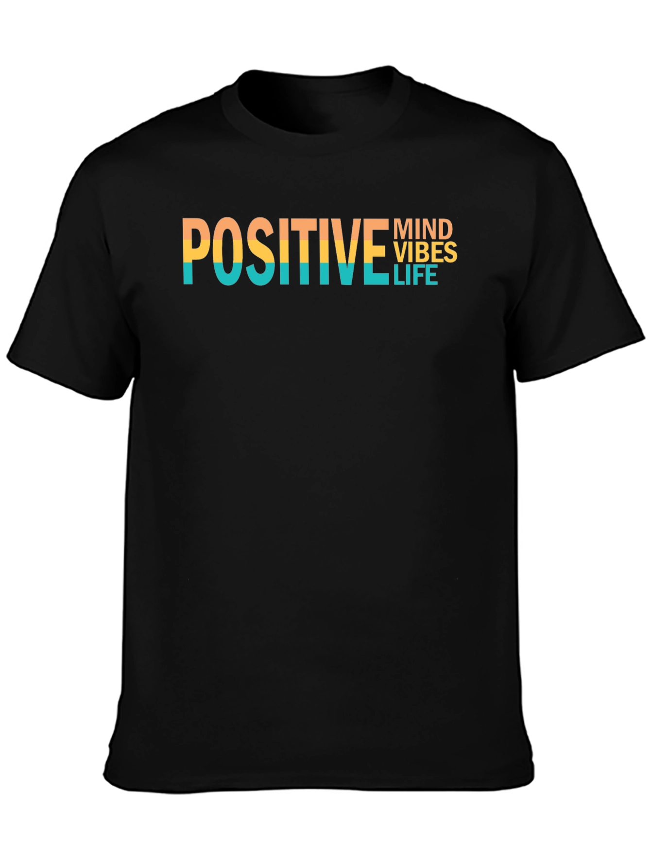 Positive Vibes Graphic Tee - Black Cotton T-Shirt