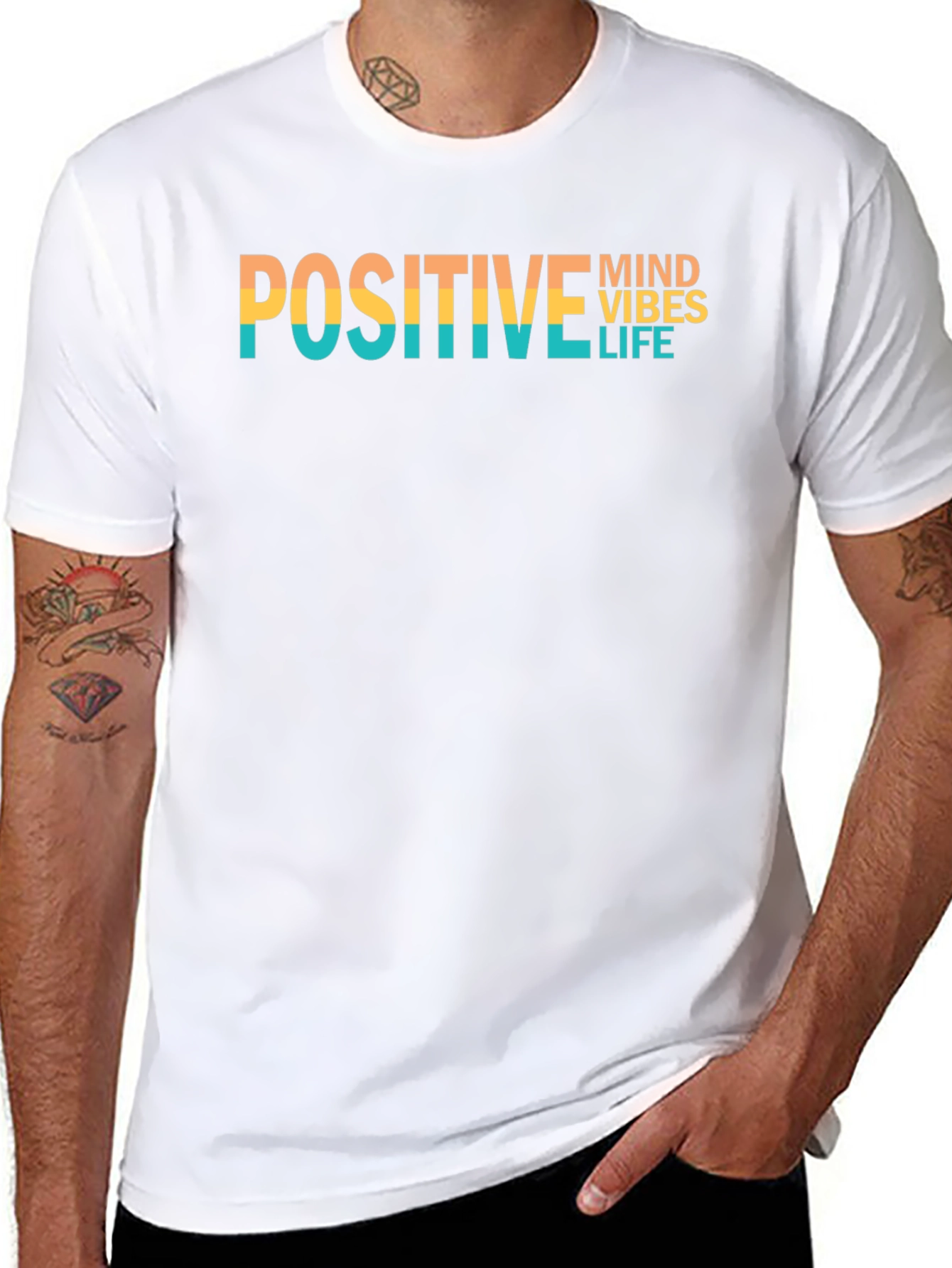 Positive Vibes Graphic Tee - Black Cotton T-Shirt