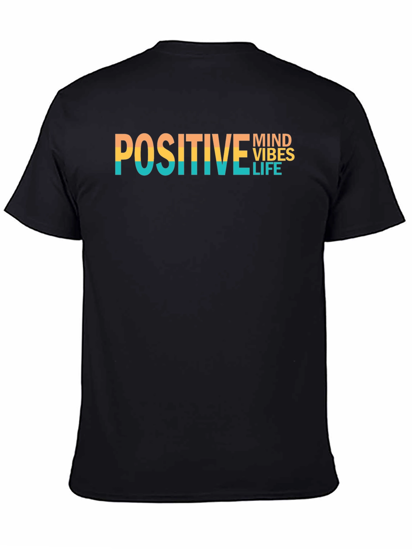 Positive Vibes Graphic Tee - Black Cotton T-Shirt