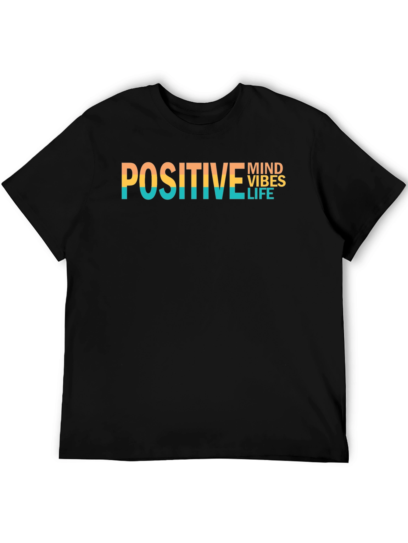 Positive Vibes Graphic Tee - Black Cotton T-Shirt