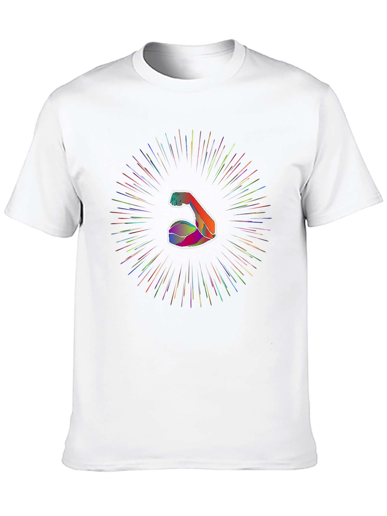 Rainbow Muscle Tee - Stylish Graphic Print Black T-Shirt