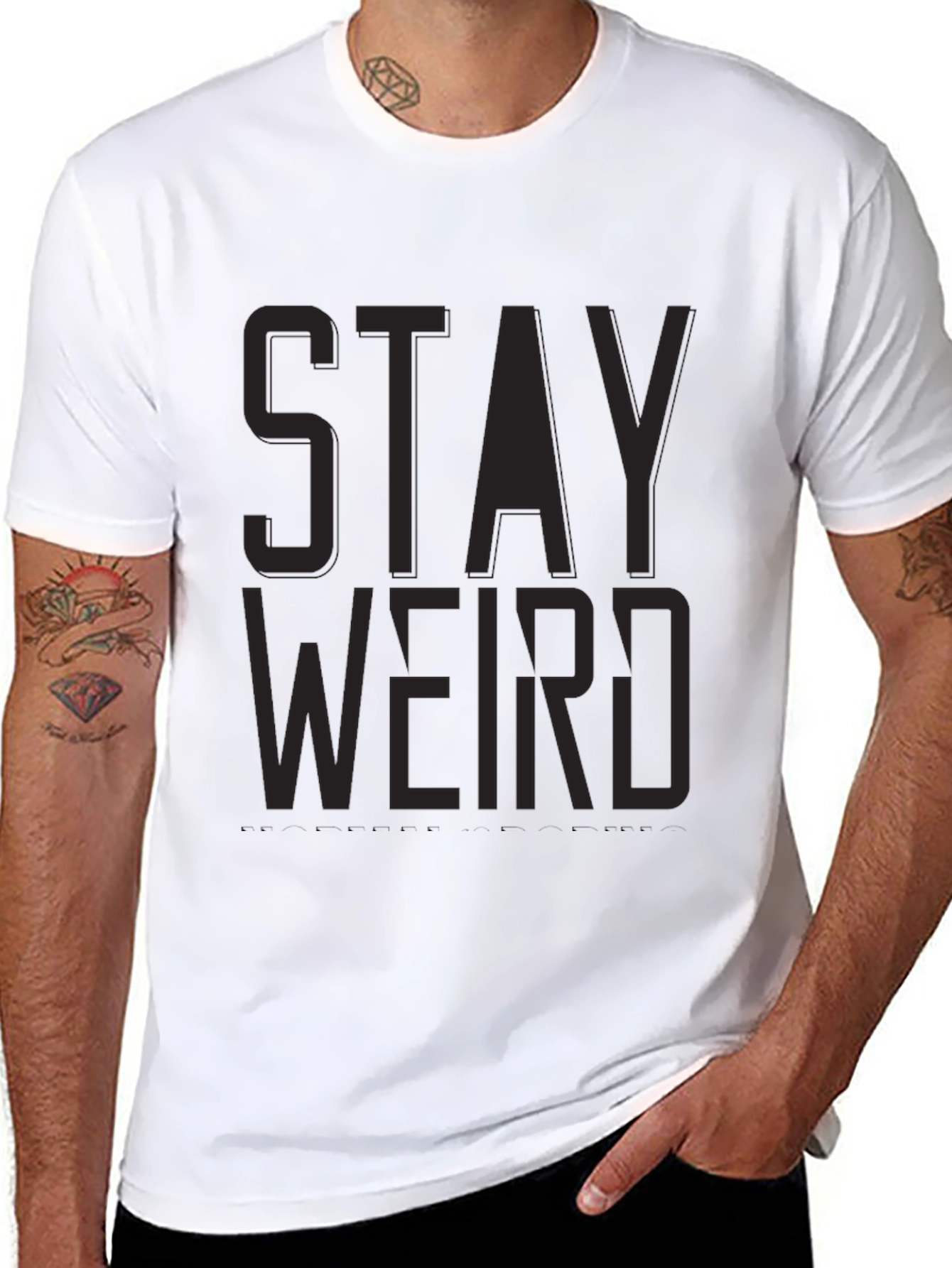 Stay Weird Graphic Tee - Cool Black T-Shirt