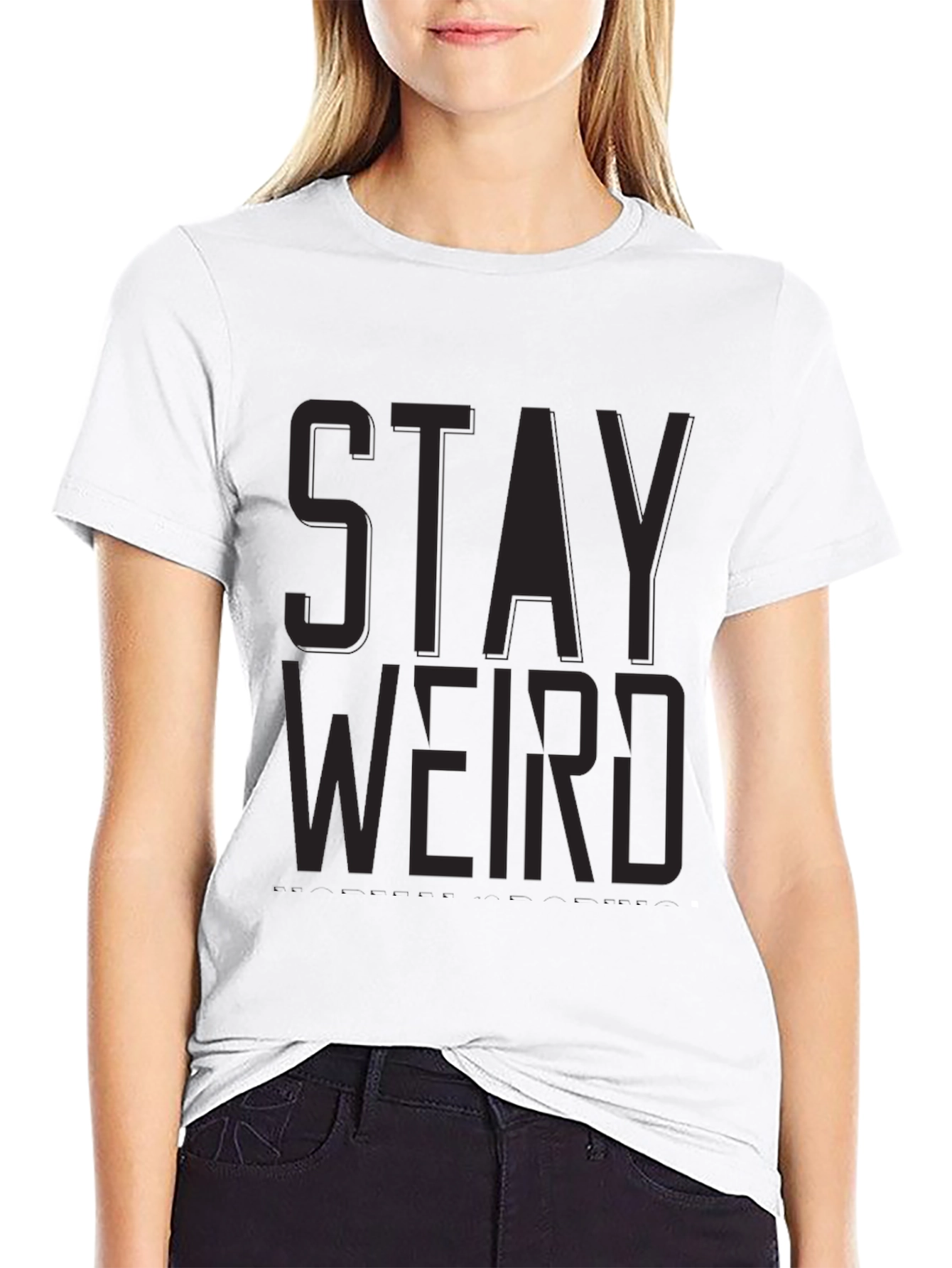 Stay Weird Graphic Tee - Cool Black T-Shirt