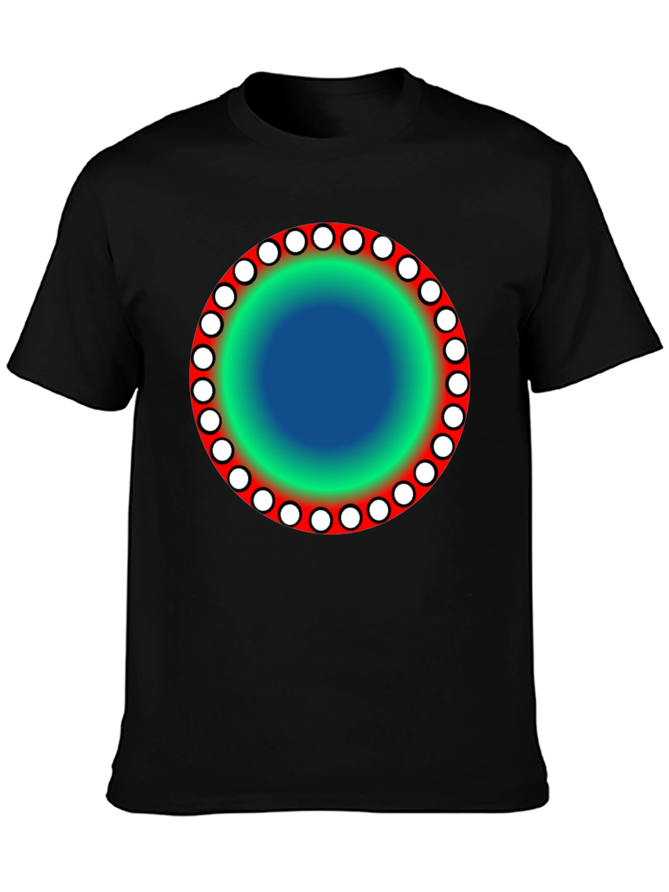 Abstract Circle Graphic Black T-Shirt