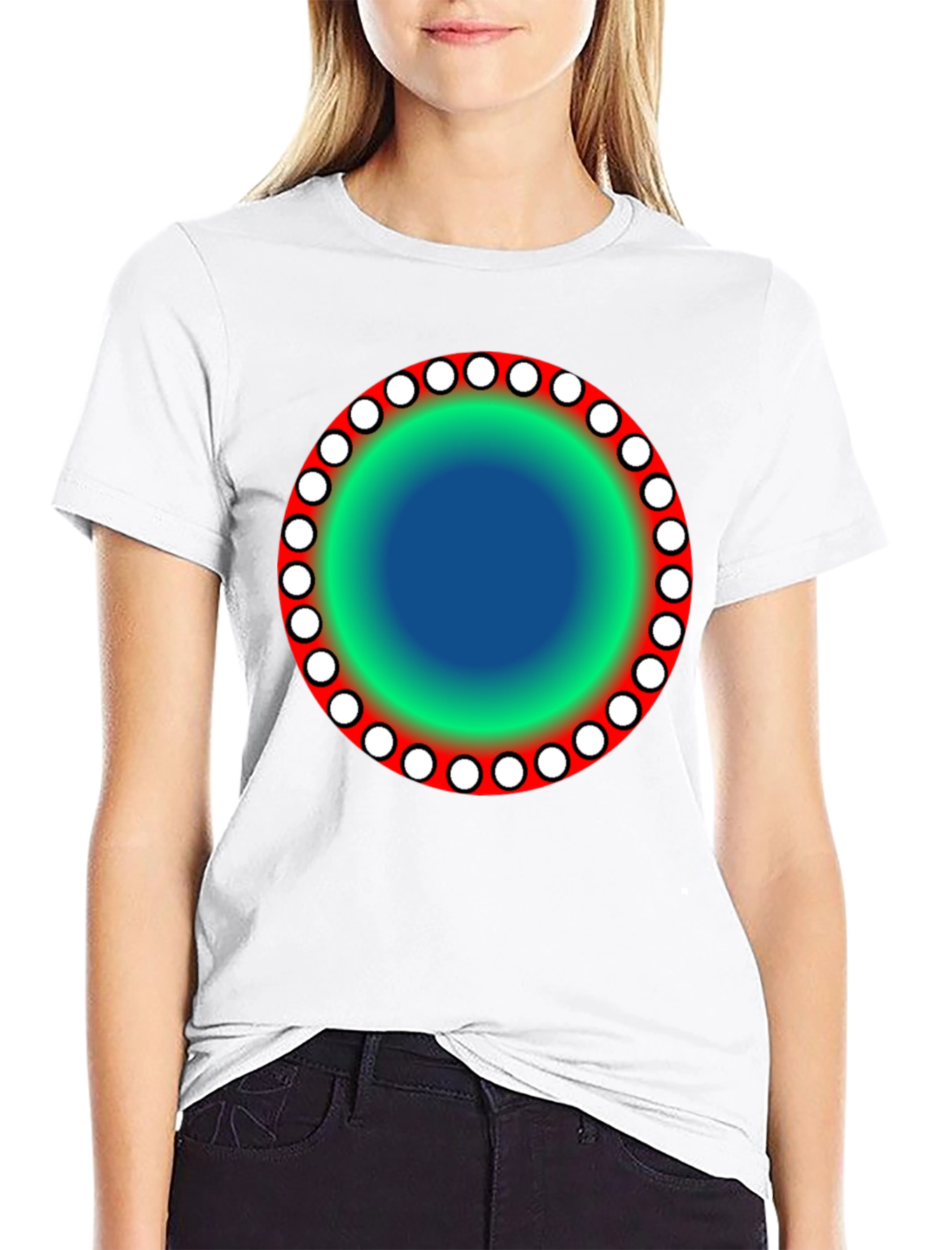 Abstract Circle Graphic Black T-Shirt