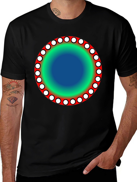 Abstract Circle Graphic Black T-Shirt