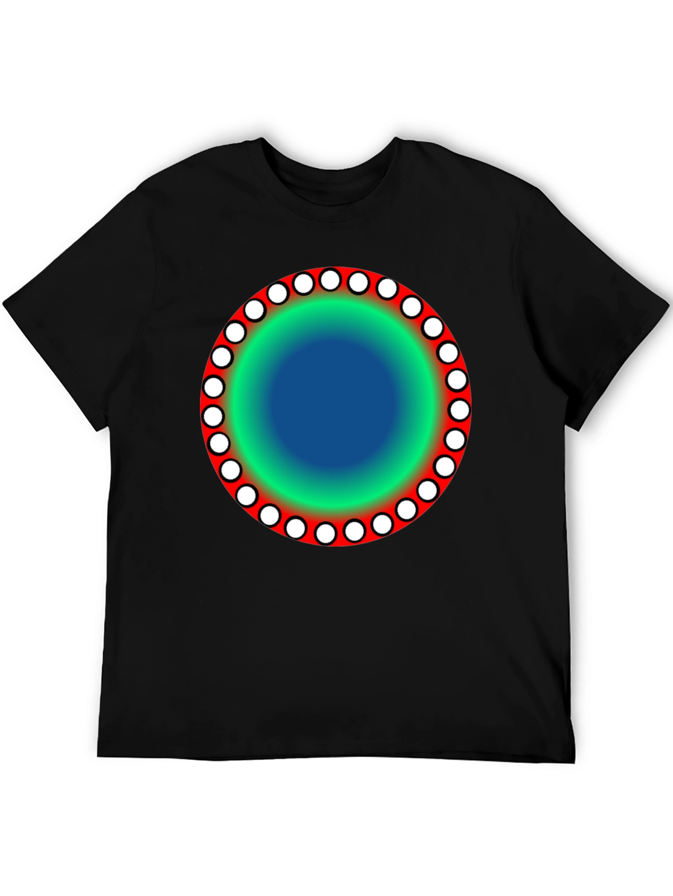 Abstract Circle Graphic Black T-Shirt