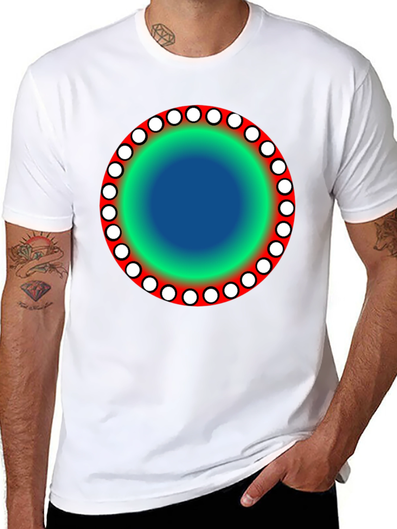 Abstract Circle Graphic Black T-Shirt
