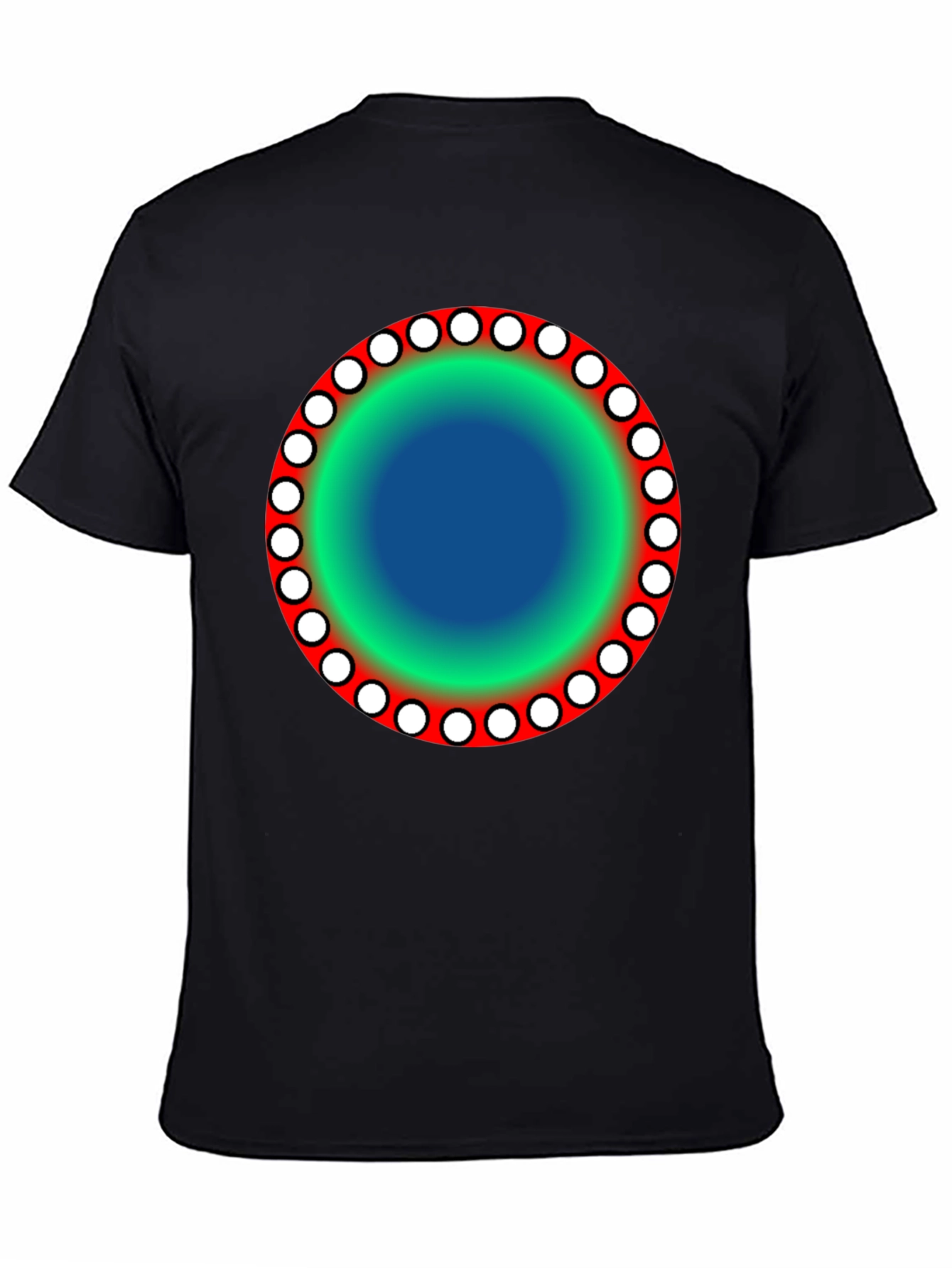 Abstract Circle Graphic Black T-Shirt