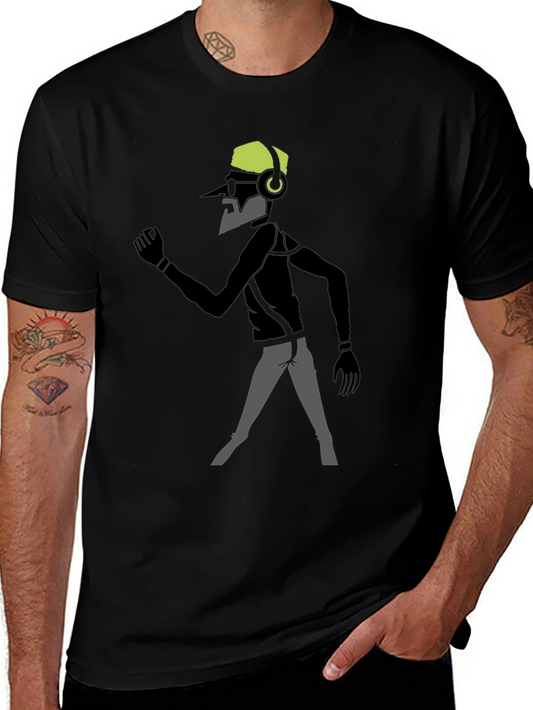 Stylish Graphic Tee - DJ Silhouette Print