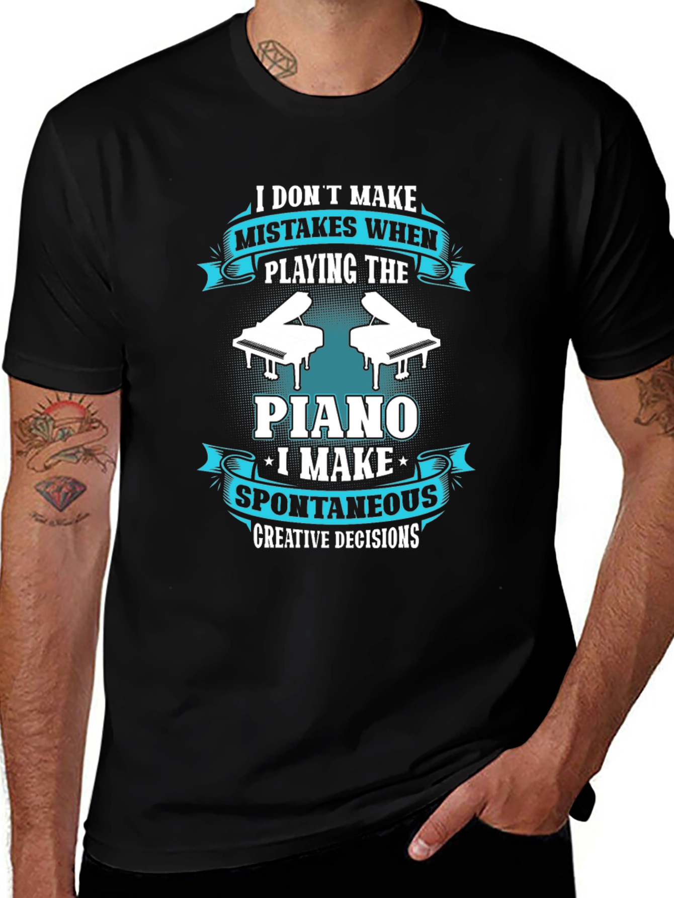 Funny Piano Player T-Shirt - Spontaneous Creative Decisions