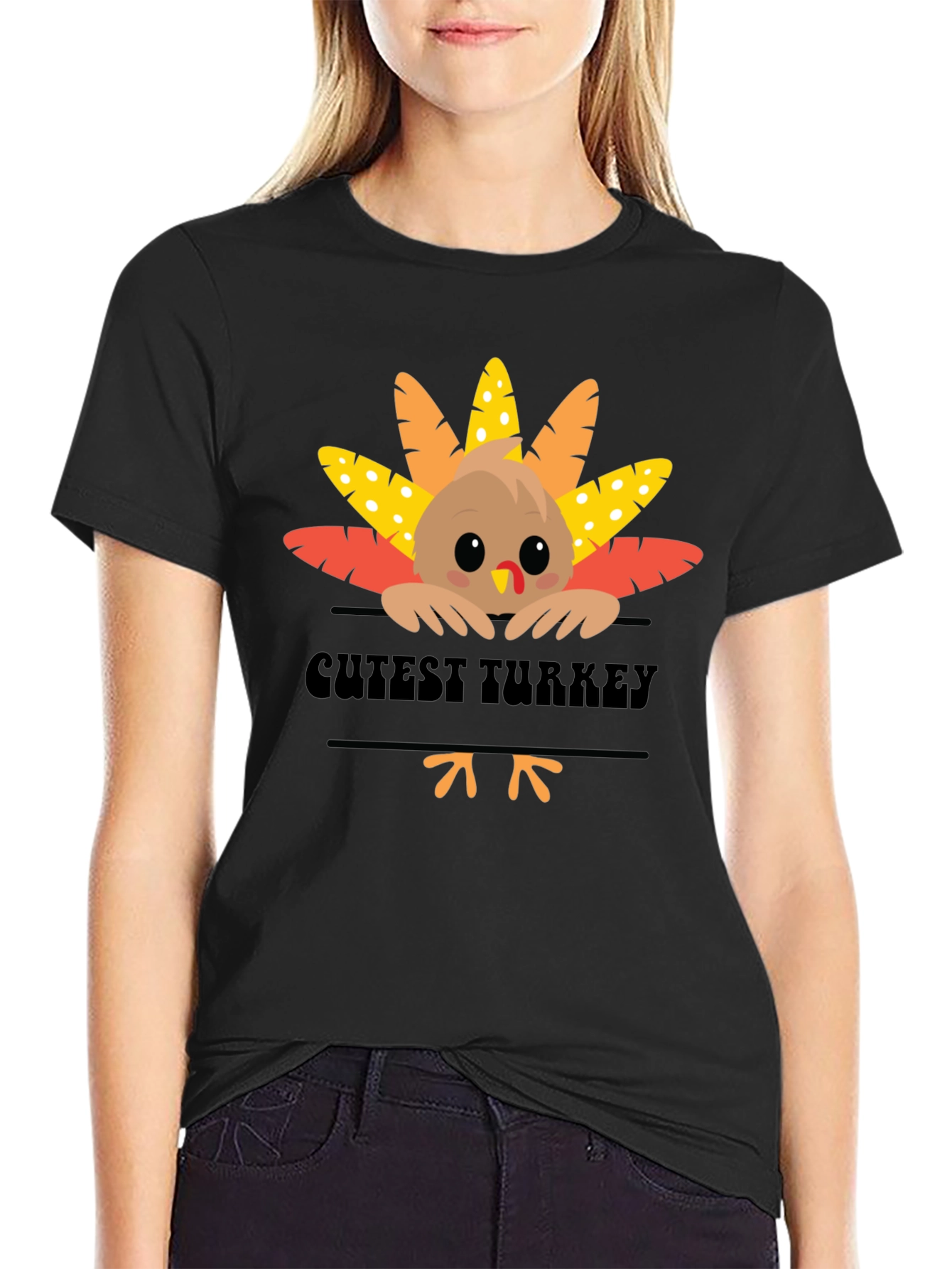 Cutest Turkey Graphic T-Shirt - Thanksgiving Apparel
