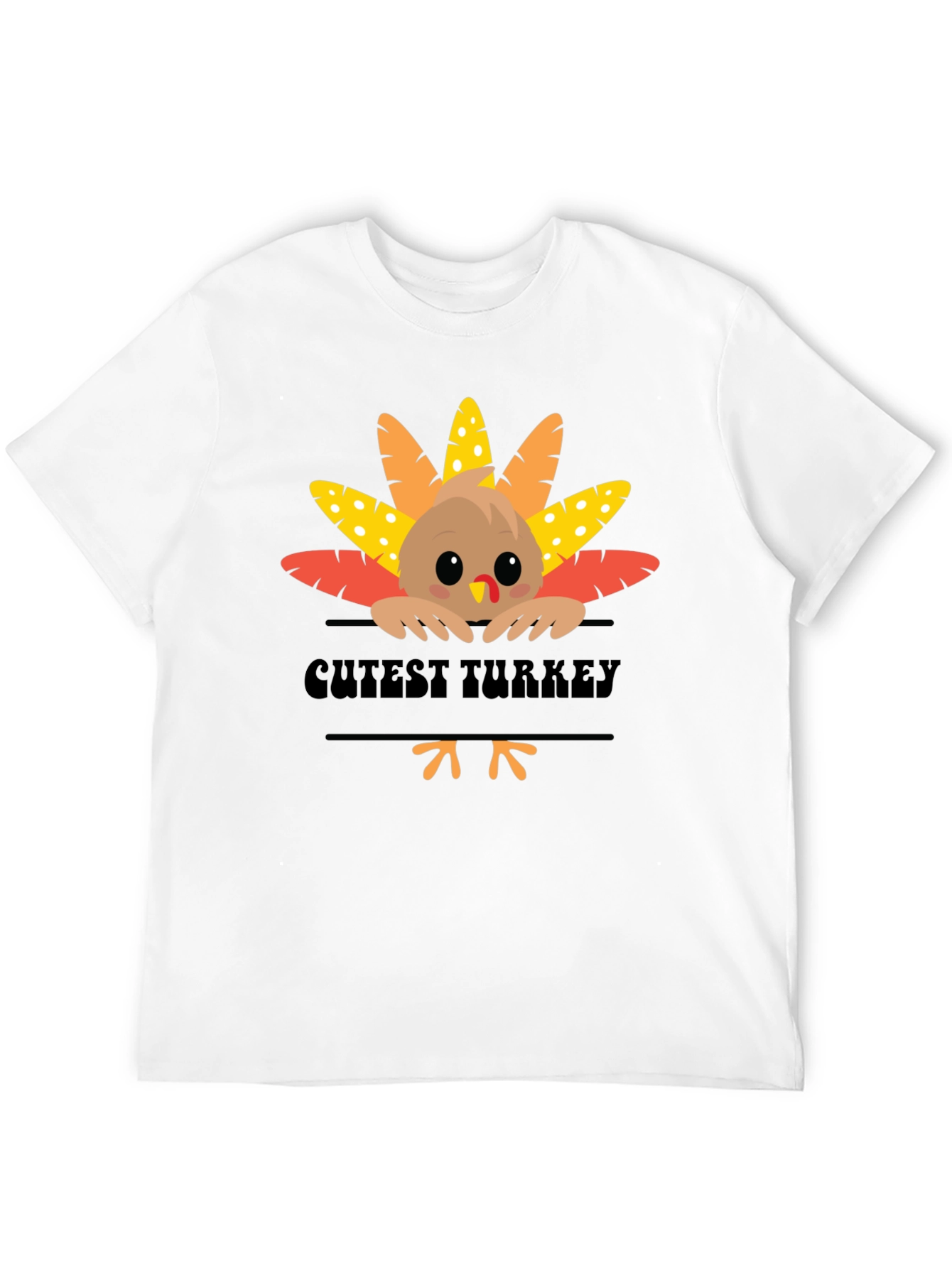 Cutest Turkey Graphic T-Shirt - Thanksgiving Apparel