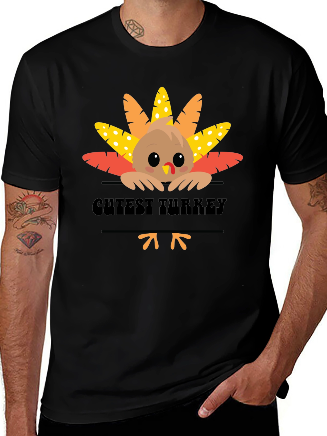Cutest Turkey Graphic T-Shirt - Thanksgiving Apparel