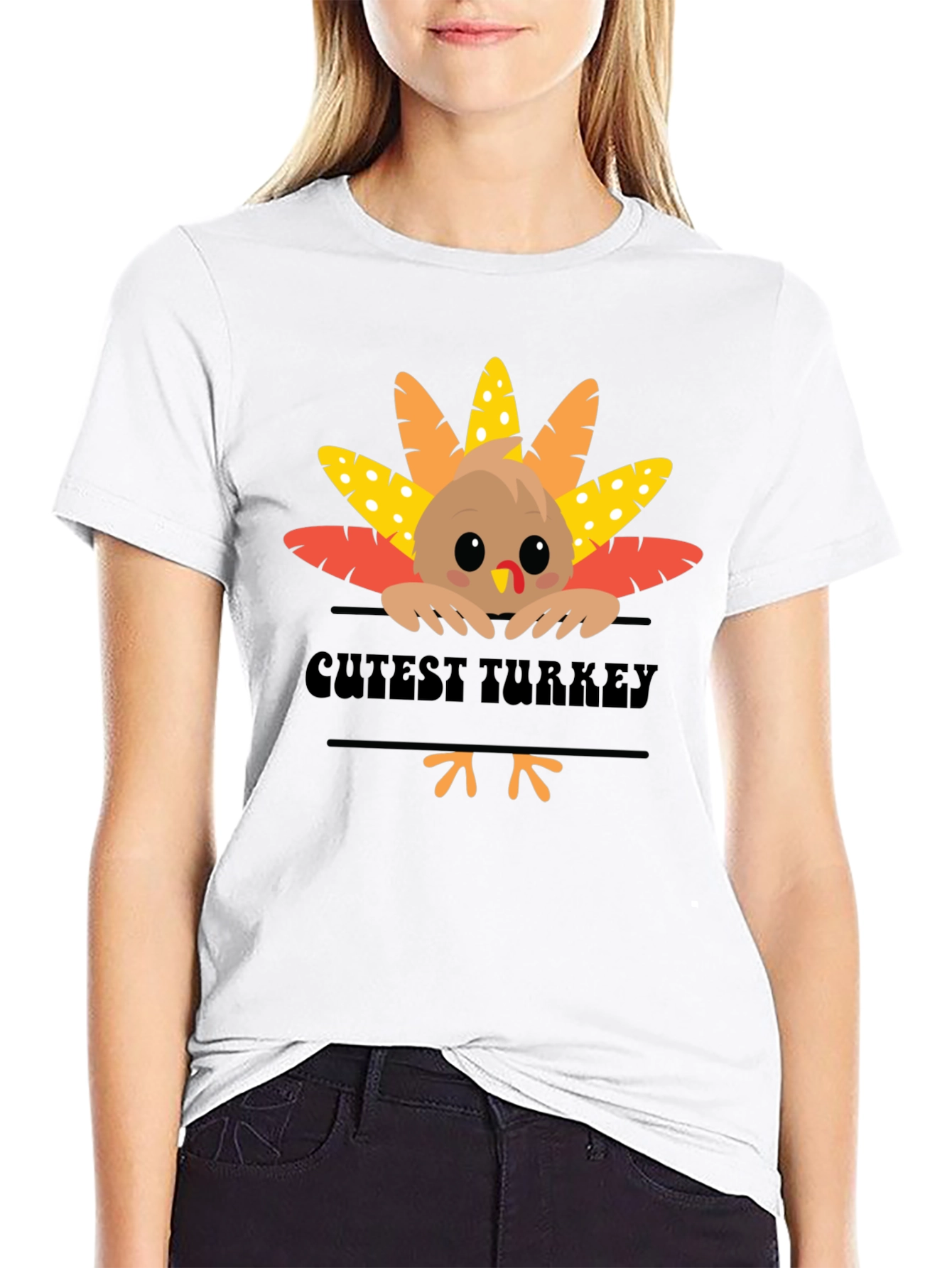 Cutest Turkey Graphic T-Shirt - Thanksgiving Apparel